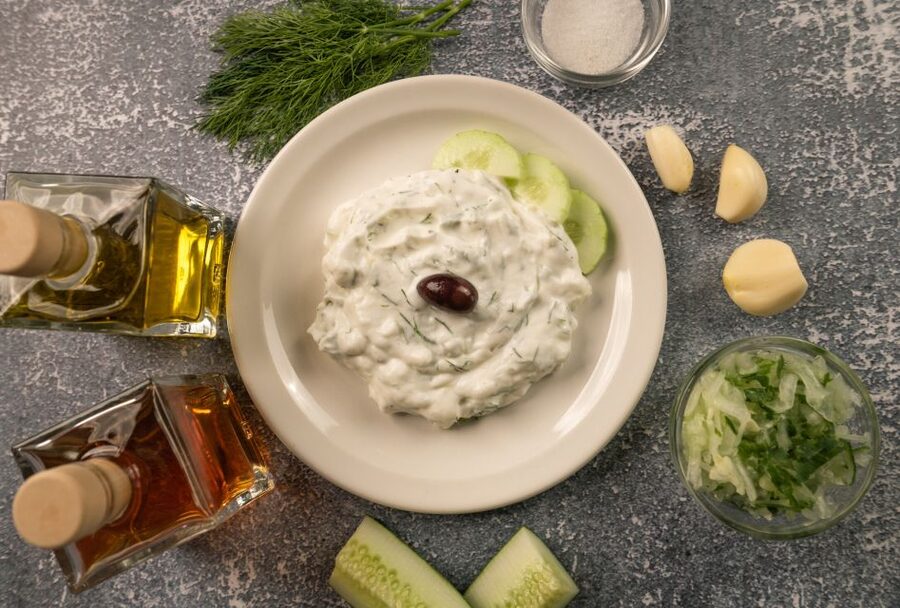 Amorgos: Greek Cooking or Pastry Class - Tzatziki, fava, and smoky eggplant salad