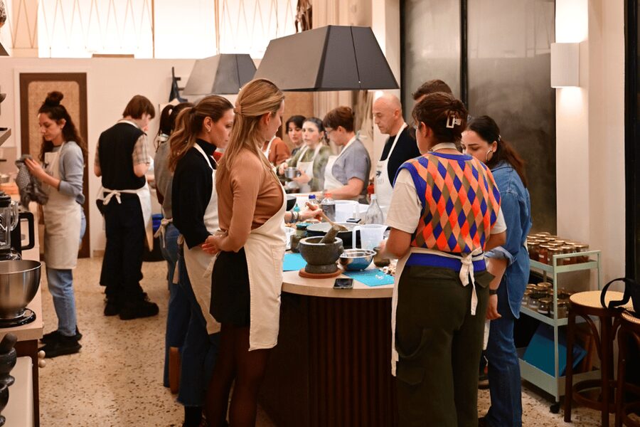 Athens: Greek Cooking Class with Meal and Drinks - The first kitchen briefing and team setup
