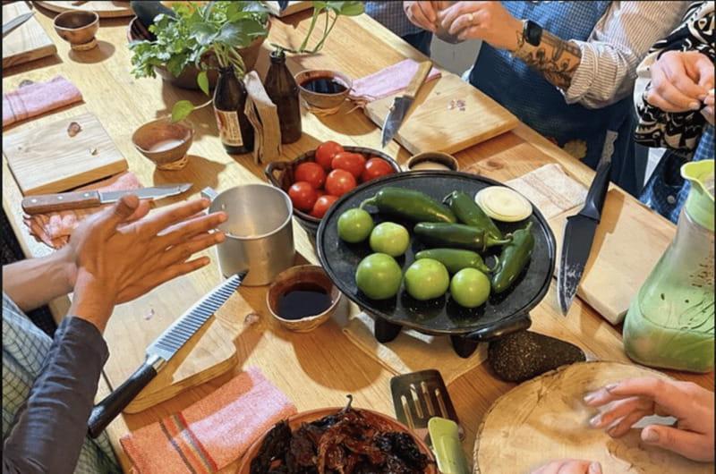 Authentic Mexican Salsas Workshop - Cooking Quesadillas, Totopos, and Jamaica