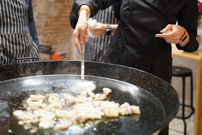 Barcelona: Black Ink Seafood Paella Cooking Class - The Boqueria Market option