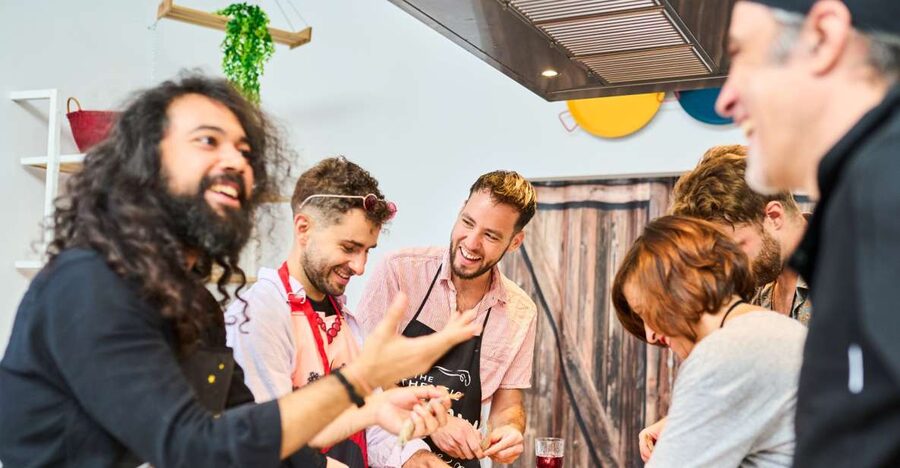 Barcelona: Paella Cooking Class with Market Visit and More - Meeting near La Boqueria and getting started