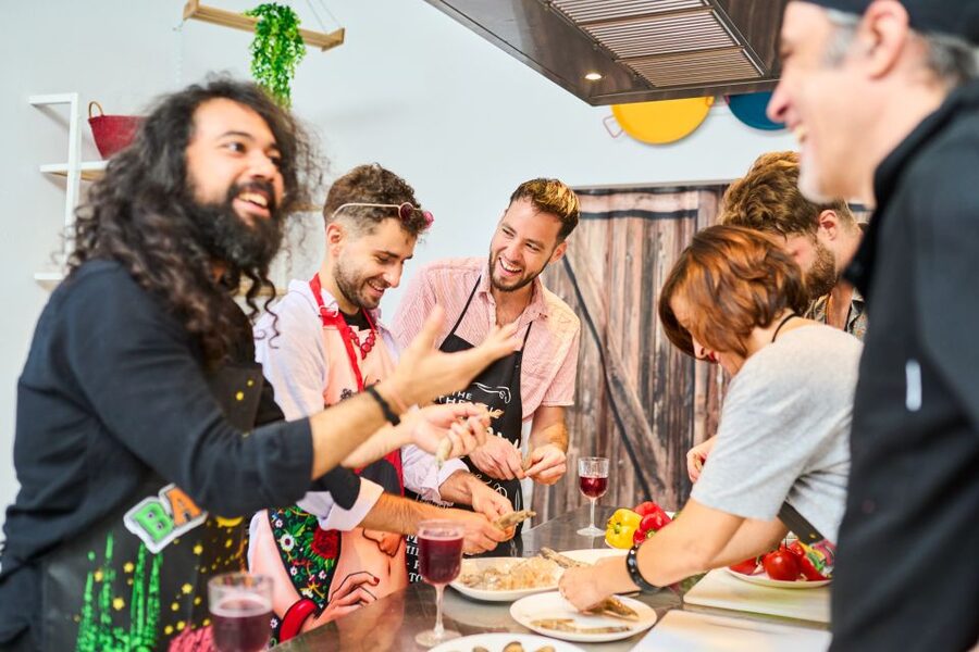 Barcelona: Paella Cooking Class with Market Visit and More - Inside the kitchen: a social class, not a lecture