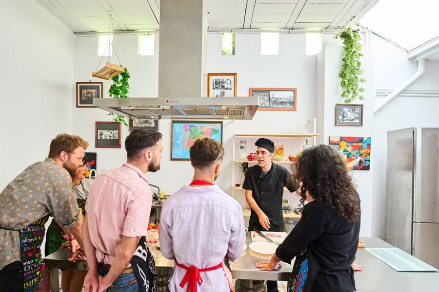 Barcelona: Paella Cooking Class with Market Visit and More - Making sangria, tapas, and the first bites