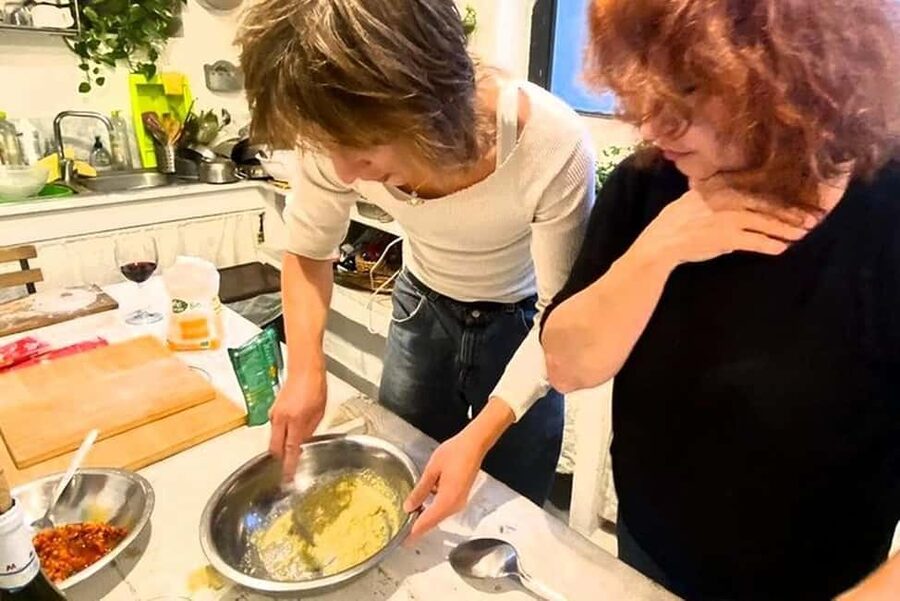 Catania: Pistachio Ravioli, Pasta Home Cooking Class w/ Wine - Making the dough from the beginning