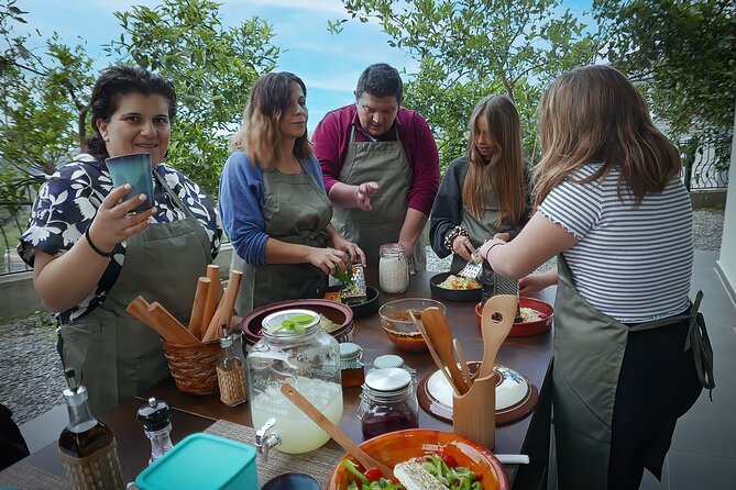 Chrysoula's Traditional Cretan Home Cooking - Making moussaka with a full group