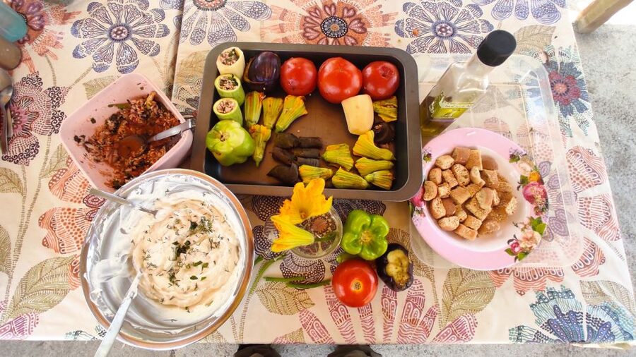 Crete: Sightseeing Day Trip with Cooking Lesson and Lunch - Krasi, plane trees, and an old village square