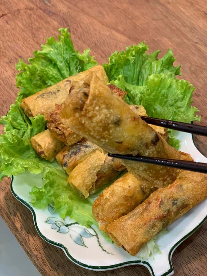 Da Nang: Vegetarian Cooking Class with Janny - Preparing vegetarian fried spring rolls