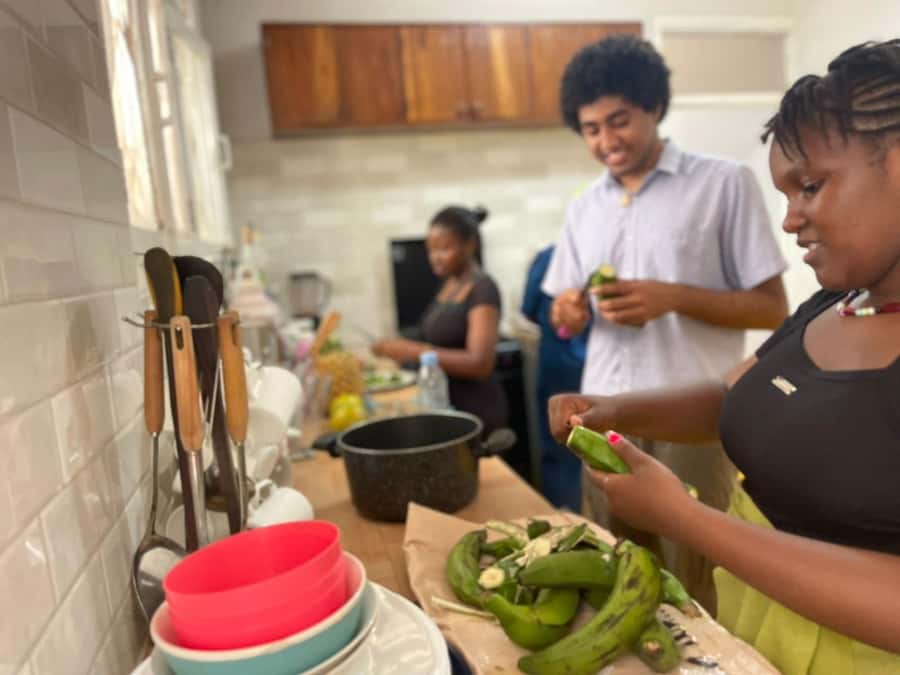 Dar es Salaam: Taste of Tanzania Cooking Class and Food Tour - Eating the meal you helped prepare