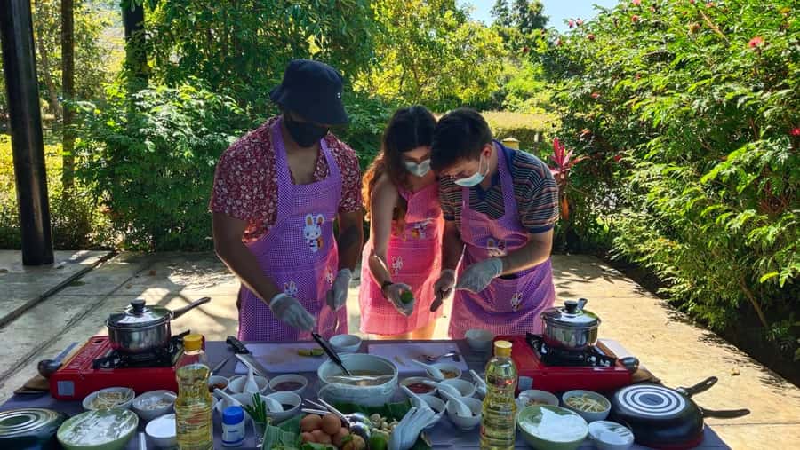 Dinner from cooking class & enjoy local night market - Thai Herbs, Aprons, and the 3:00 p.m. Cooking Class