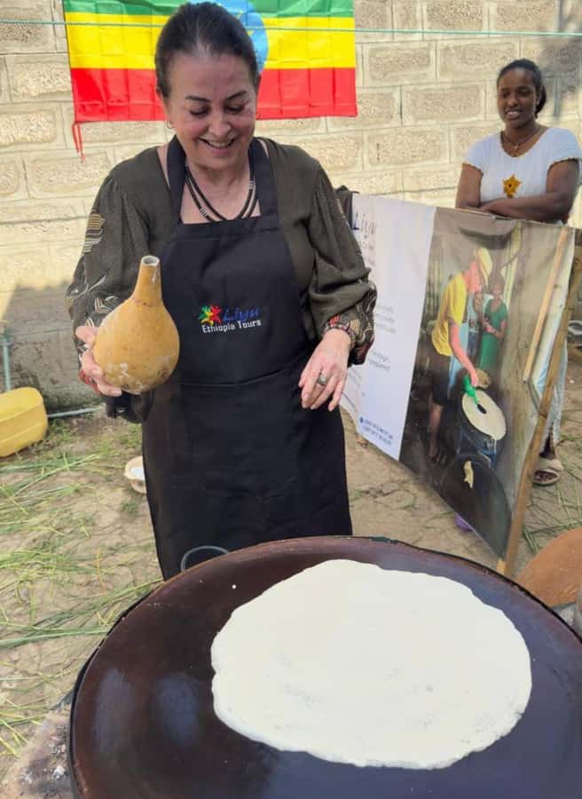 Ethiopian cooking class - Meeting the cooks and learning the ingredients