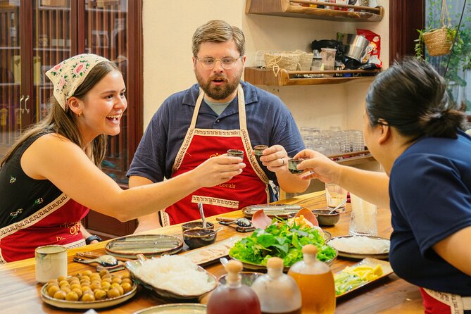 Experience Hanoi Cooking Class with Free Wine Tasting - Sitting Down to Eat What You Prepared