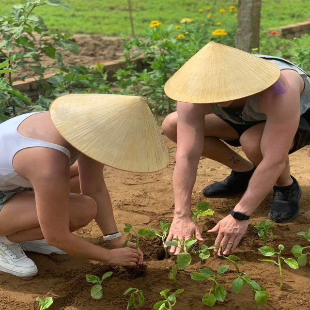 Farming - Local Market - Cooking Class In Tra Que Vegetable - Working the soil with a Tra Que farmer