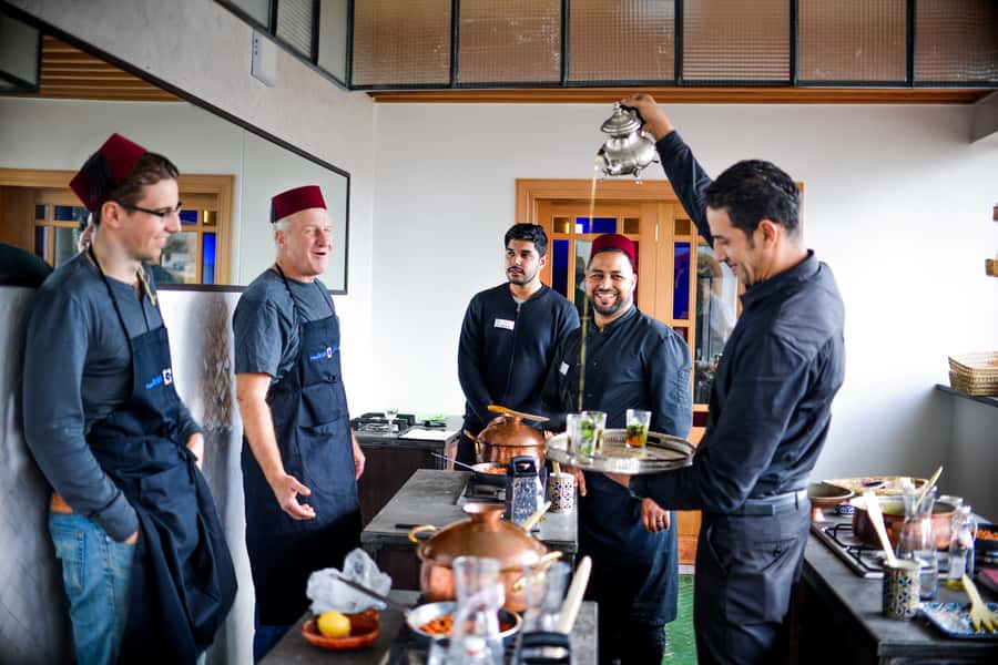 Fez: Group Cooking Workshops with Optional Souk Visit - Cooking inside the riad