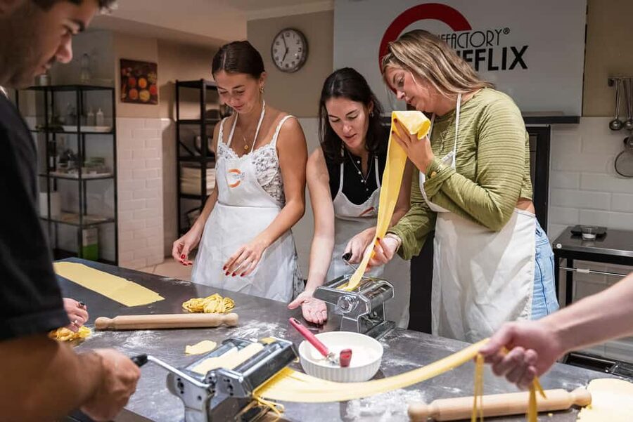 Florence: Handmade Pasta & Dessert Class with Unlimited Wine - Rolling, kneading, and shaping three kinds of pasta