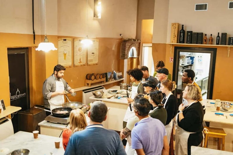 Florence: Premium Pasta and Gelato Cooking Class - Eating your work with wine and good company