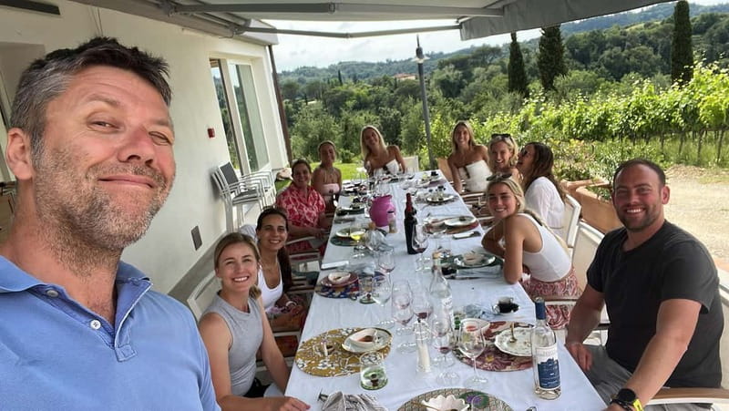 From Florence: Cooking Experience at hilltop farm in Tuscany - Walking through the vineyard and olive grove