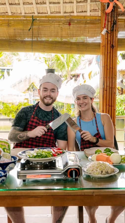 From Hoi An: Market Tour, Basket Boat Ride and Cooking Class - Learning Vietnamese dishes in a rural kitchen