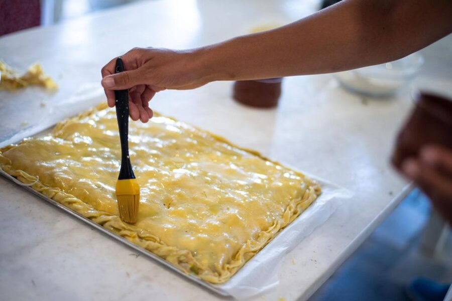 Greek Cooking Class with a Local Chef, Wine, & Meal in Drios - Preparing six dishes with family recipes