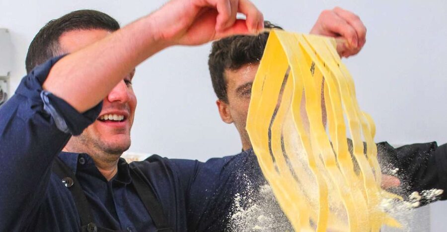Hands-on Pasta Making Cooking Class and Wine Tasting - Tagliatelle, pici, and ravioli on the worktable