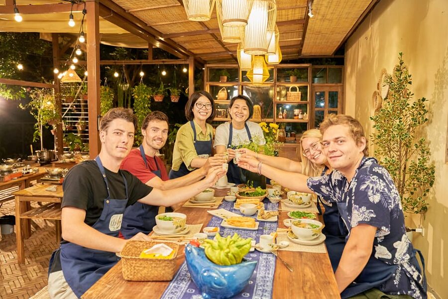 Hanoi Cooking Class in Haven of Tranquility - Thom culinary - Dessert, fruit, and drinks round out the meal