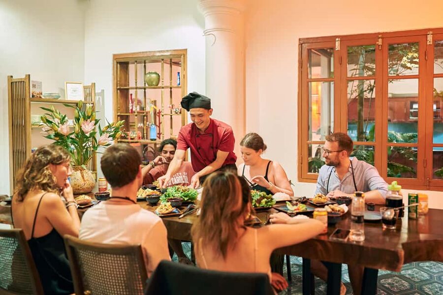 Hanoi Cooking Class: Pho/Bun Cha/Nem + Free Egg/ Salt Coffee - What the meal is like after the cooking