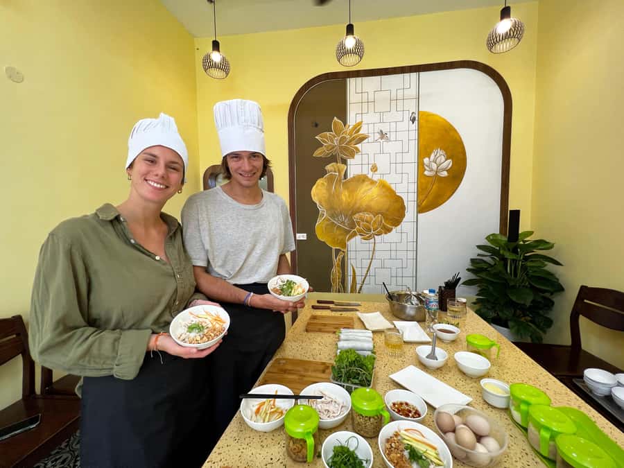 Hanoi: Maya Traditional Cooking Class & Market Tour - The kitchen lesson: four dishes, one full meal