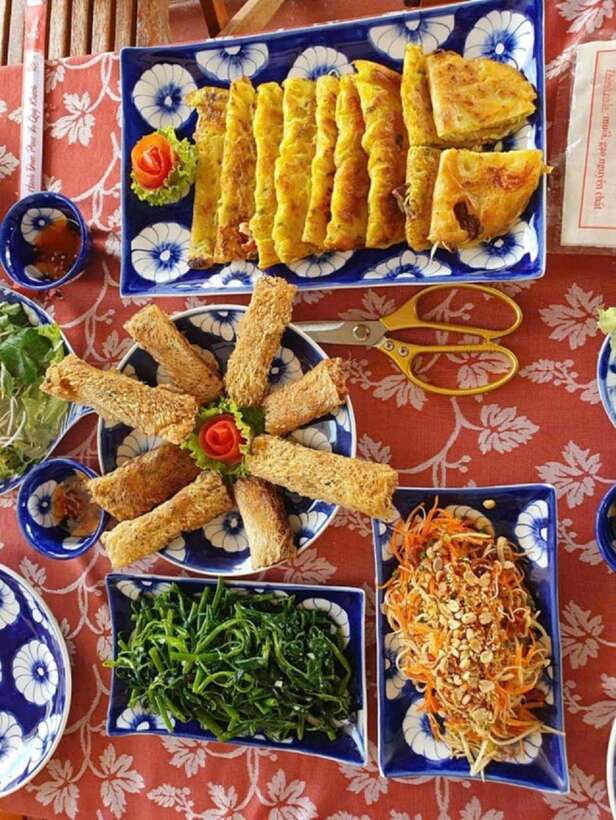 Hoi An: Basket Boat Ride, Cooking Class by Hangcoconut - Sit down to eat what you cooked