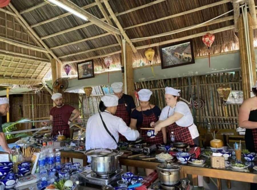 Hoi An: Cooking Class, Local Market & Basket Boat Experience - Eating what you prepare