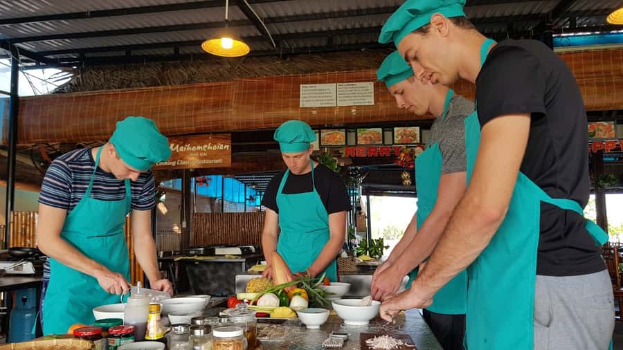 Hoi An Cooking Class With Market and Bamboo Basket Boat Tour - From garden to cutting board