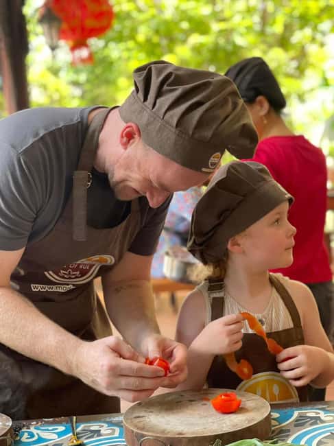 Hue City: Cyclo, Market Tour & Cooking Class at Madam Thu - Eating your own lunch or dinner