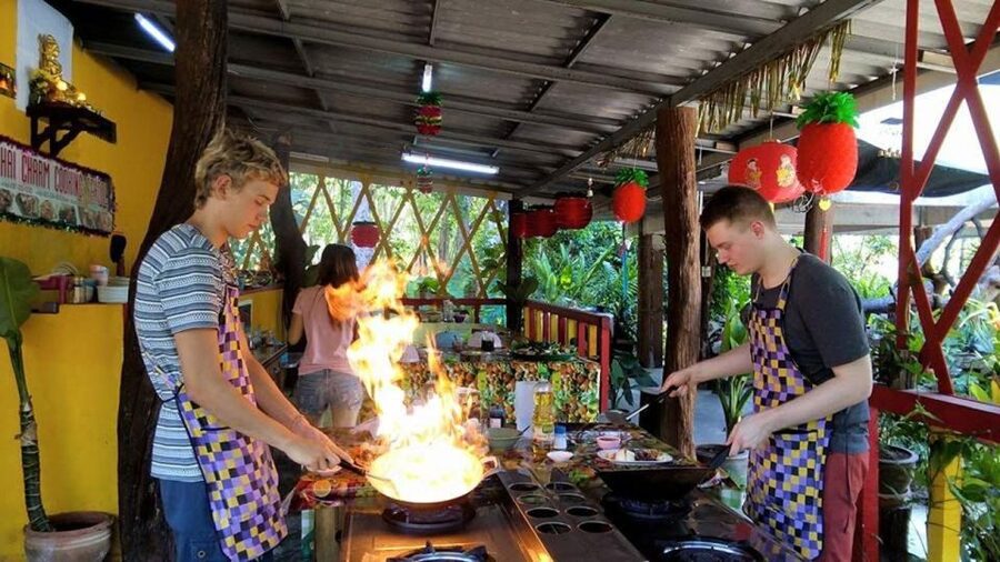 Krabi: Cooking Class at Thai Charm Cooking School with Meal - Eating the meal you made