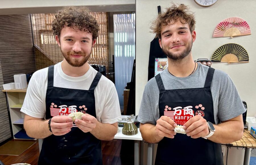 Kyoto: Ramen, Gyoza, and Onigiri Cooking Class - Shaping onigiri for an easy Japanese lunch