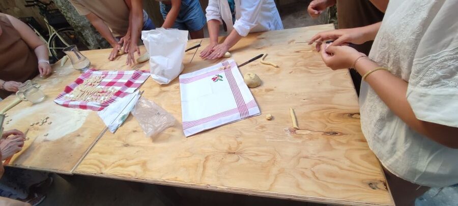 Lecce: Pasta Making Class in 1400s-Era Courtyard with Wine - Mixing Flour and Water the Apulian Way