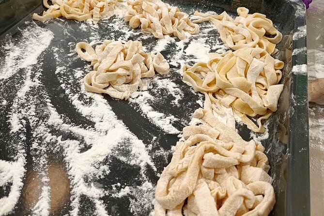 Lezione di Cucina : Pasta Fresca - The three pasta dishes on the table