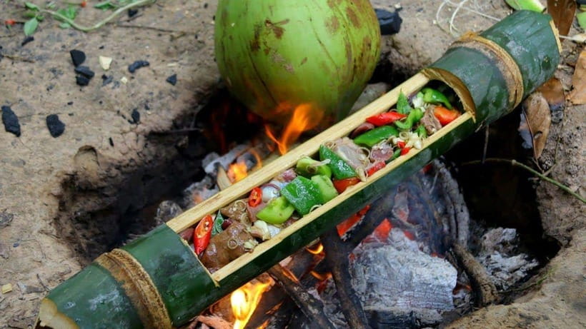Luang Prabang: Bamboo Forest Cooking-class & Farm Visit - Entering the forest and choosing bamboo