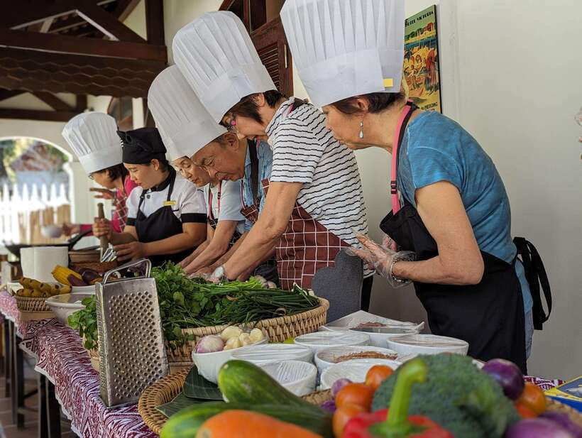 Luang Prabang: Cooking Class at the Former Royal Palace - Lunch on the riverside terrace