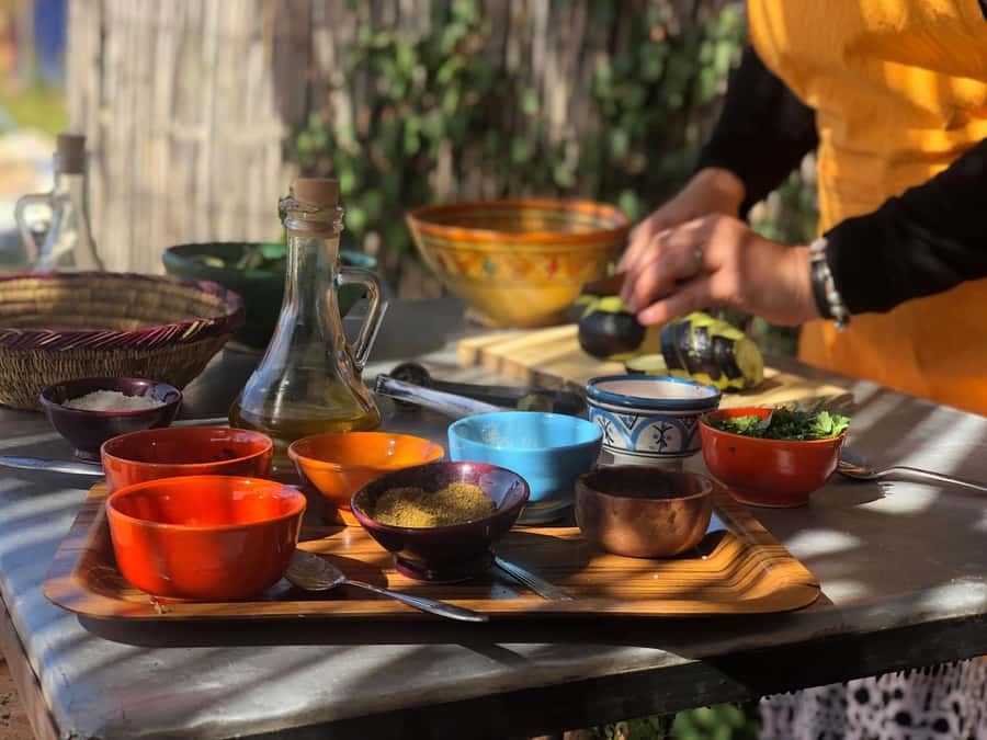 Marrakech: Atlas Mountains Cooking Class with Berber Family - Eating a three-course lunch on the terrace
