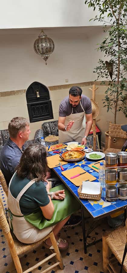 Marrakech: Moroccan Cooking Class with Local Chef - Cooking inside Riad Black Doors