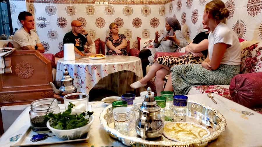 Marrakech: Moroccan Cuisine Cooking Class in Local Home - Sitting down to eat what you prepared