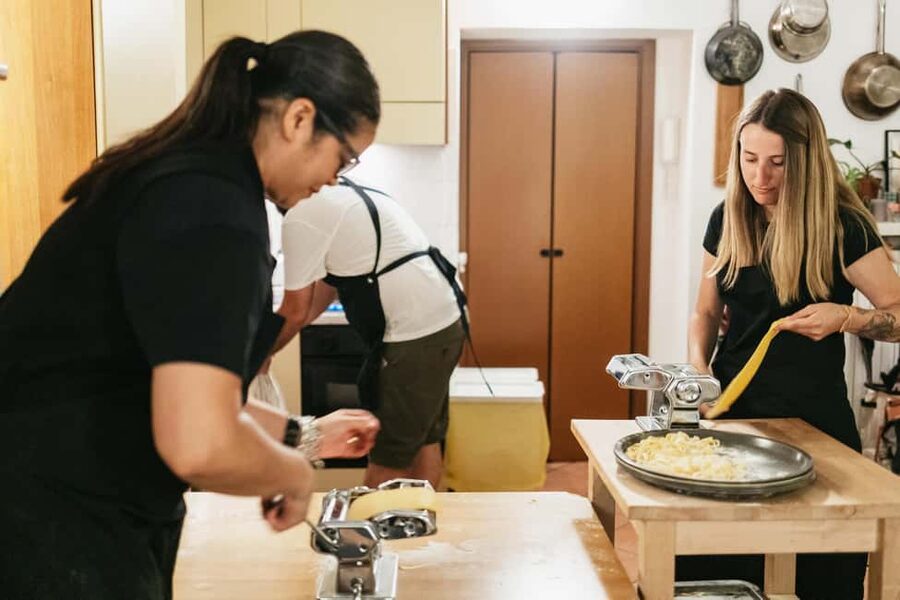 Milan: Pasta & Tiramisu Cooking Class with Premium Products - The family-style meal and Italian wine