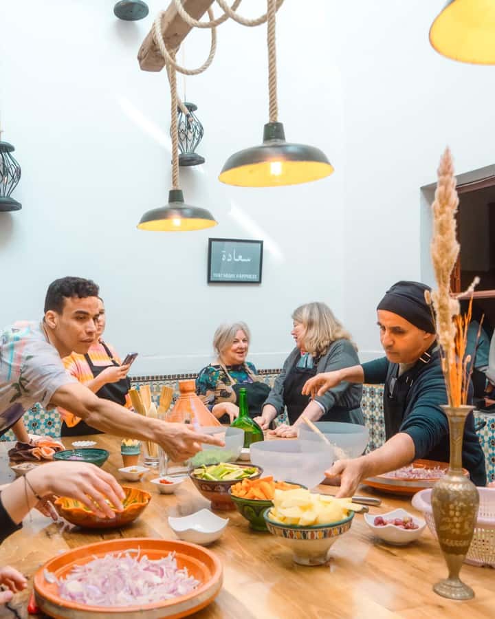 Moroccan Food Cooking Class with a Local Chef in Marrakech - Cooking together instead of watching from the side