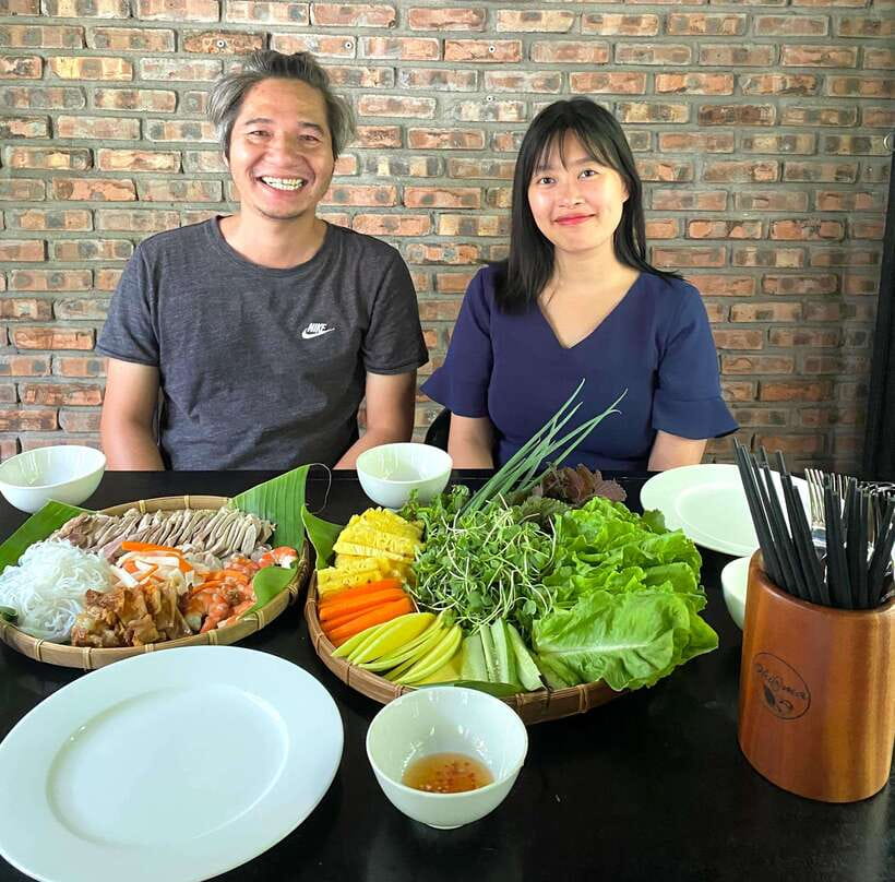 MY Kitchen - Vietnamese Home Cooking Class in Hoi An - Eating together at the end