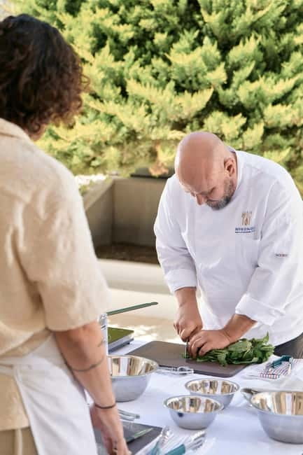 Mykonos: Hands-On Cooking Class with a Professional Chef - Making gyros meat and baking your own pita