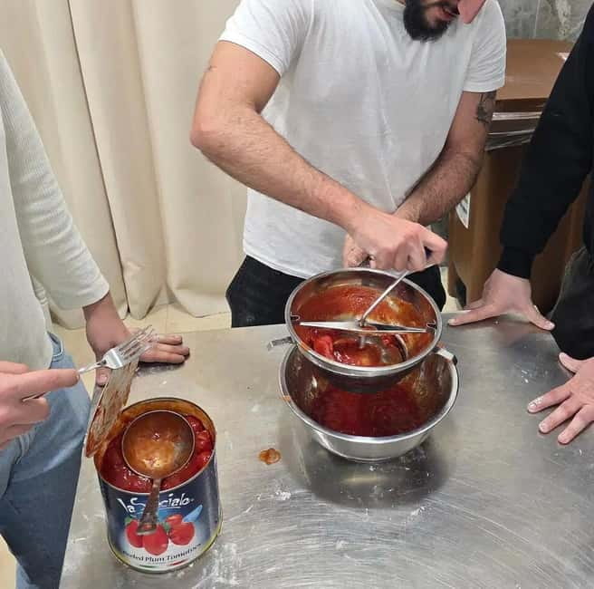 Naples: Neapolitan Pizza and Tiramisu Cooking Class - Sitting down to eat what you made