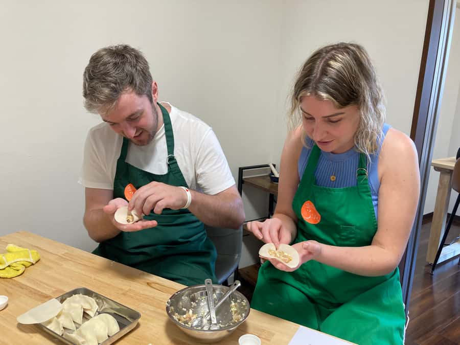Osaka: Ramen and Gyoza Cooking Class in Dotonbori - Building the broth with chicken and dried sardines