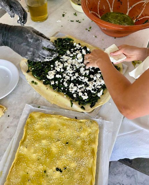 Paros: Greek Cooking Class with Full Meal - The meal: from kitchen work to a long table