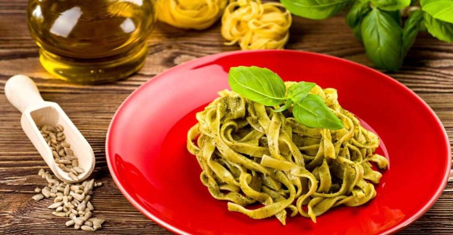 Pasta Cooking Class with Pesto Sauce Making in Rome Center - Making fettuccine by hand
