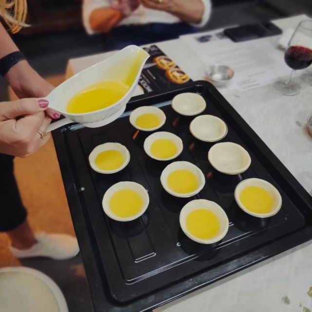 Porto: Pastel de Nata Cooking Class with Port Wine - Sé - Making the custard filling with help at every stage