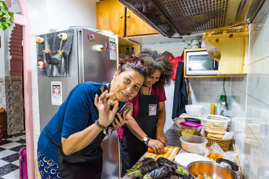Rabat: Cooking Class in a Family Home - Eating the meal you helped make