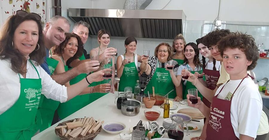 Ragusa: Traditional Sicilian Cooking Class - Five Sicilian dishes at the worktable